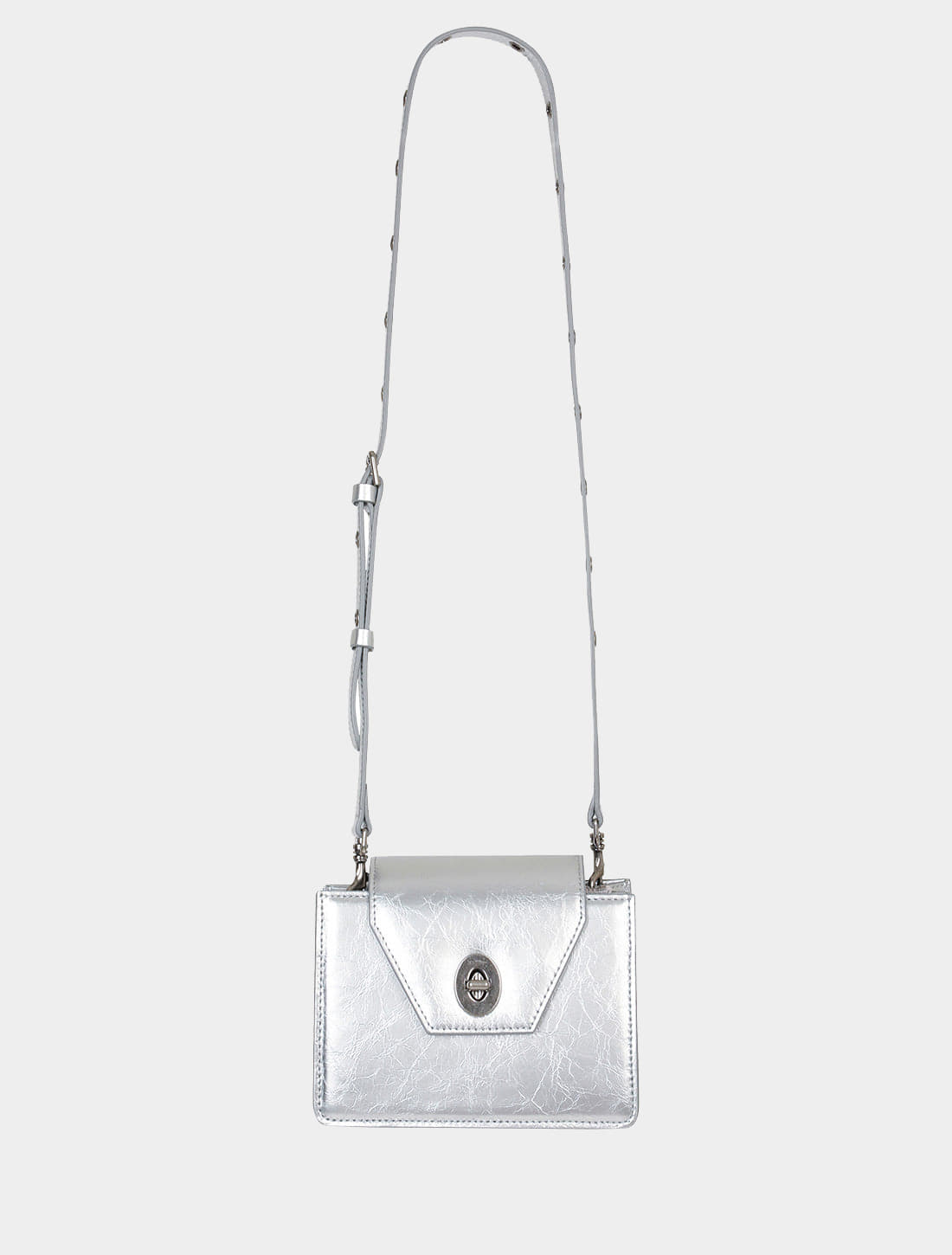 [4월말입고예정] Square travel mini-bag (silver)