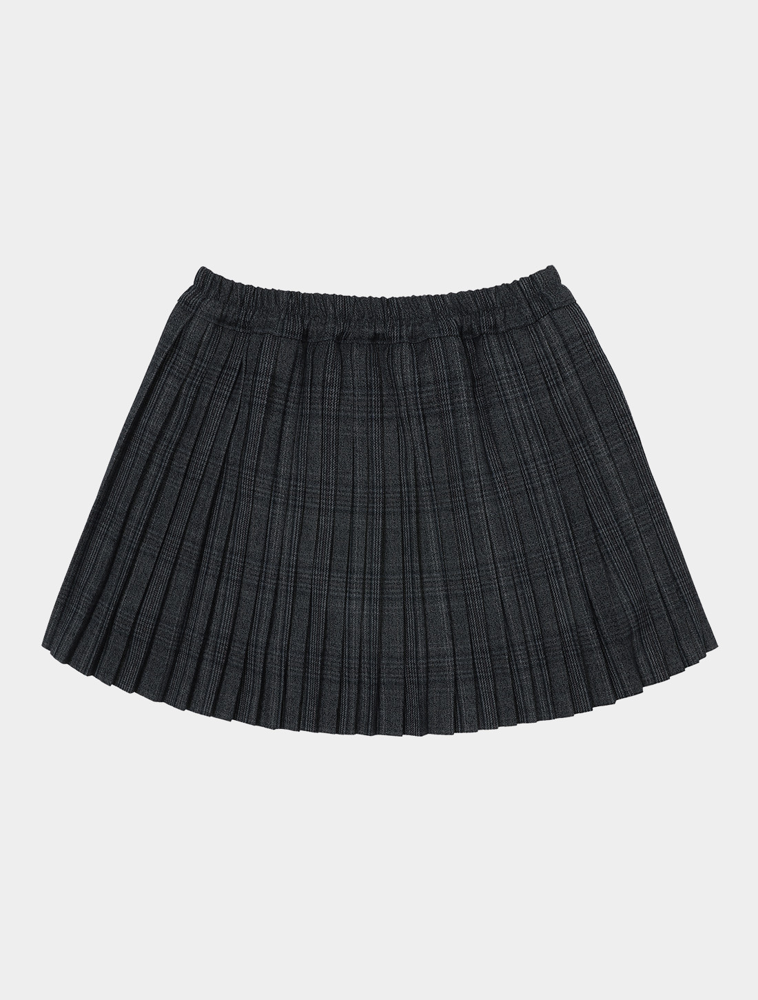 Checkered pleats skirt (navy)