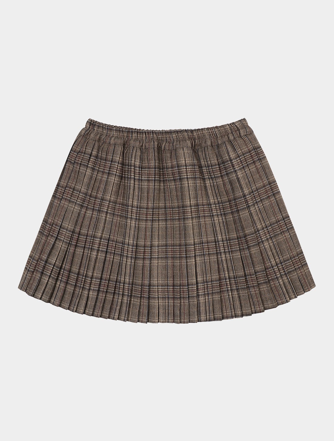 Checkered pleats skirt (brown)