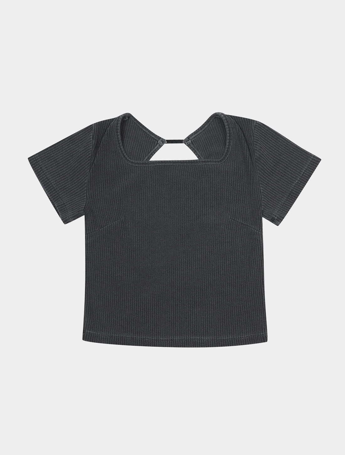 Washing kisying pendant cropped T-shirt (black)