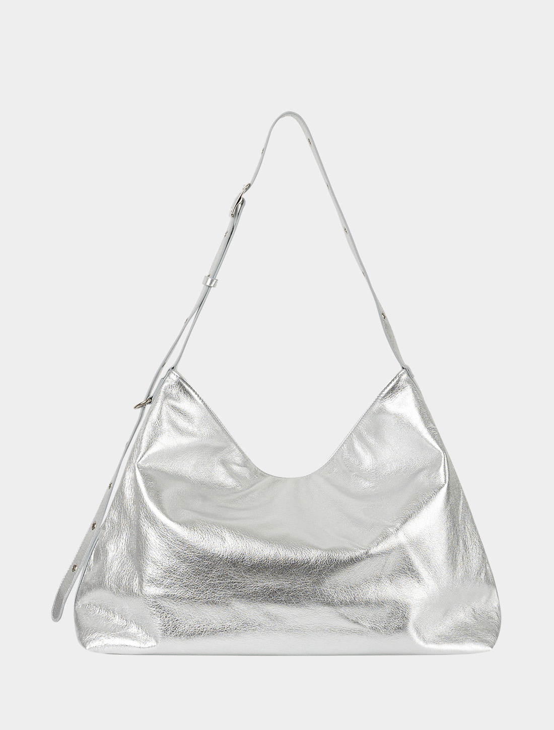 Molly leather big bag (silver)